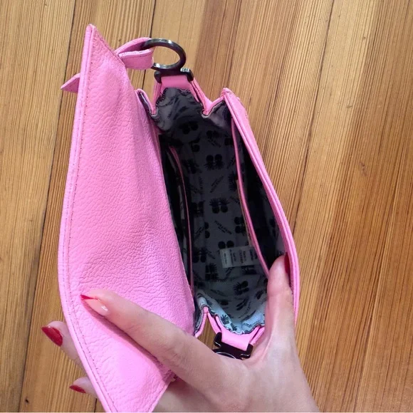 Anastasio Micro Crossbody Handbag Bubblegum Pink Leather - Eyes Embroidery - Picture 4 of 11